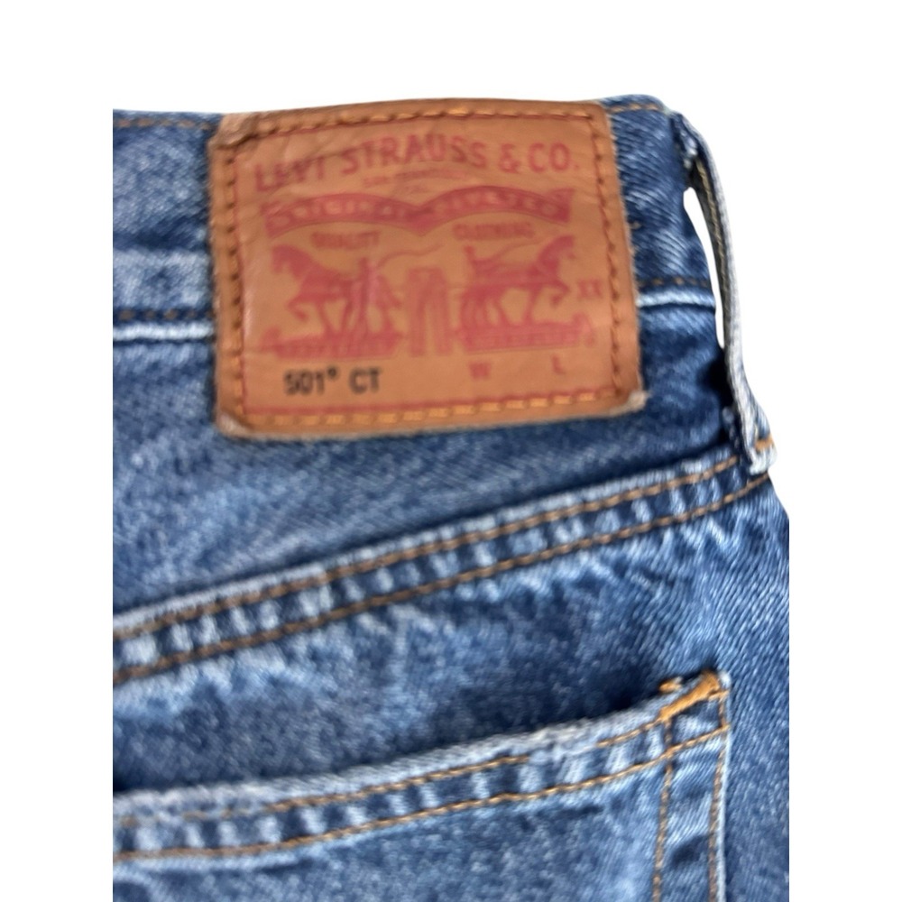 Levi's 501 CT Women's 26 Blue Denim Jean Shorts‎ Frayed Hem Casual Distressed - Picture 4 of 11